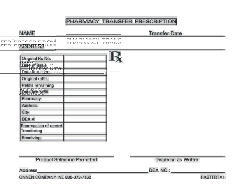 Prescription Blank - Transfer