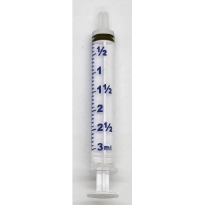 3 ML Clear Oral Syringe With End Cap